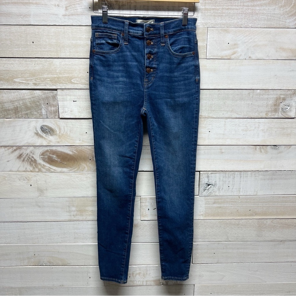 Madewell Jeans‎ Womens 26 Blue Button Fly High Rise Skinny Stretch